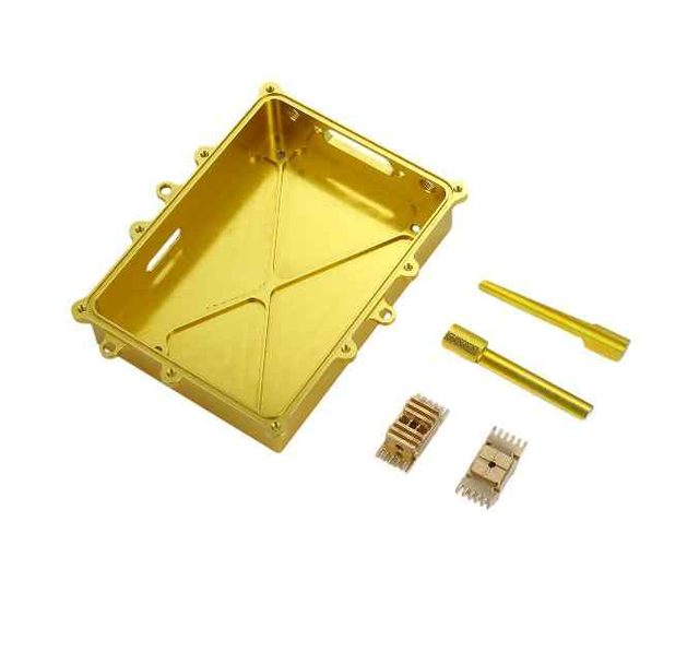 Golden Anodized Aluminium CNC Turning Parts High Quality Machining Services